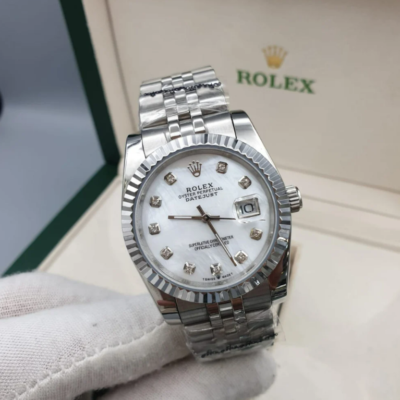 Rolex Datejust white mother-of-pearl dial with diamond markers
