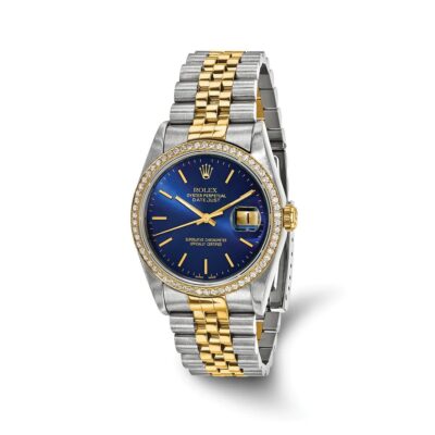 Rolex Datejust Blue Dial and Diamond Bezel Watch