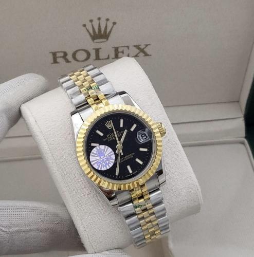 Rolex Datejust Black Dial Half Gold Jubilee Bracelet